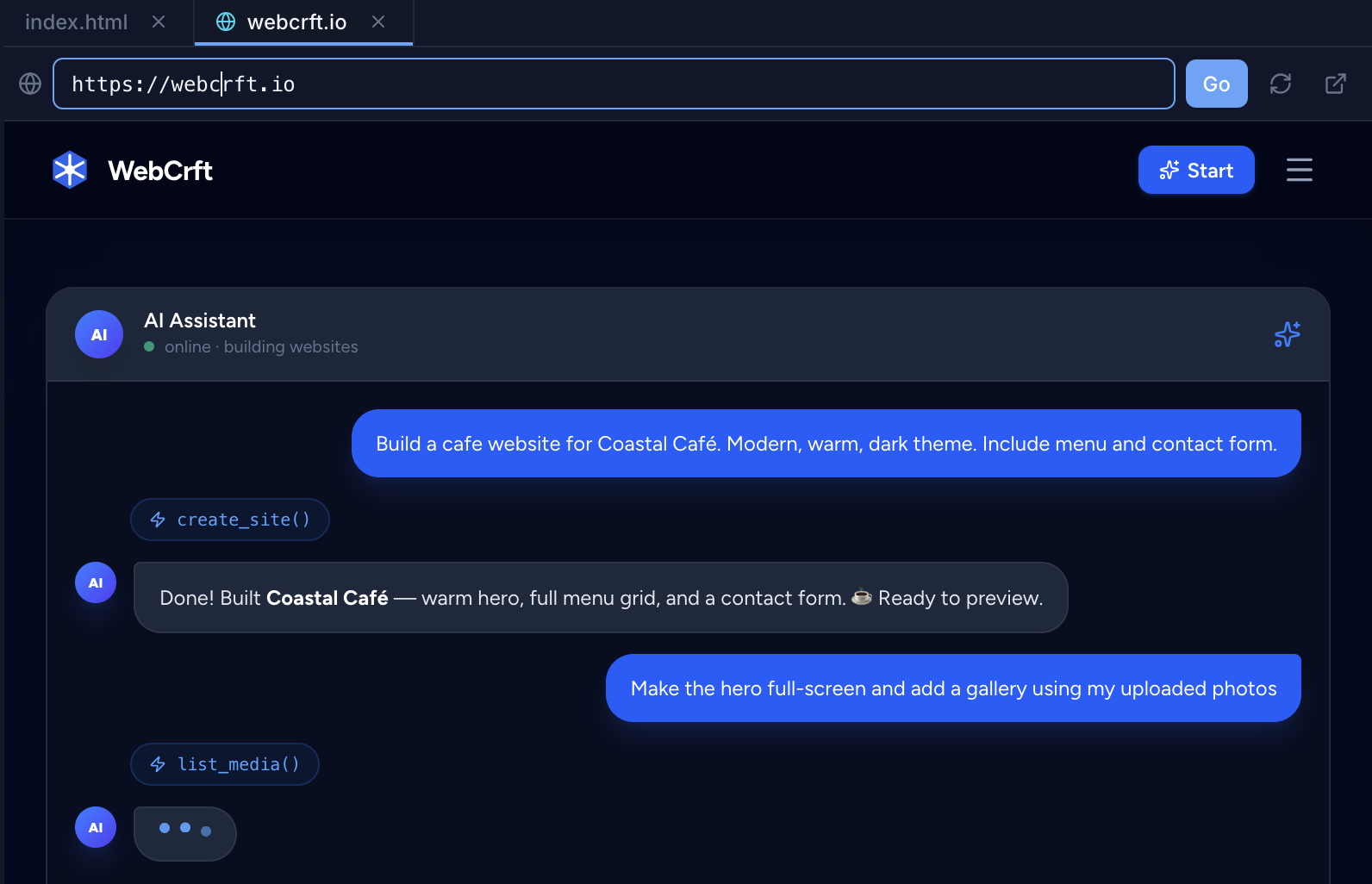 Terminal and preview